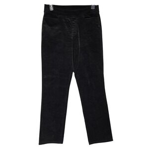 Denim Co‎ Women's Black Velvet Pull On Pants MT Med Tall